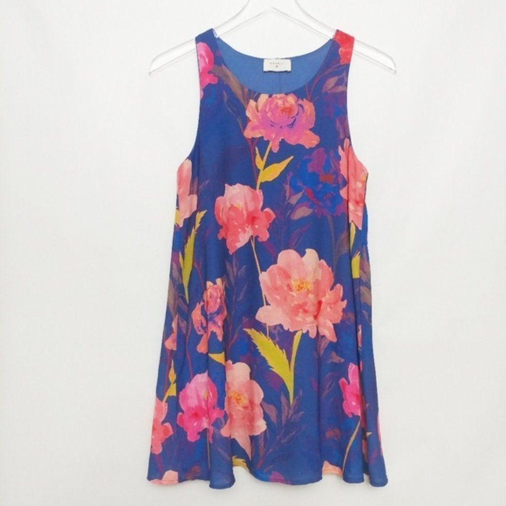 Everly Blue Floral Summer Dress